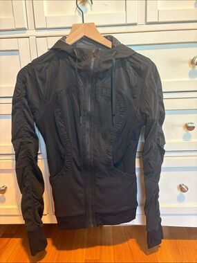 Black Hooded Zip-Up Jacket